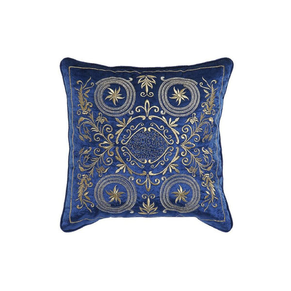 Cuscino DKD Home Decor Azzurro Poliestere Velluto Dorato (45 x 10 x 45 cm) - zannishop