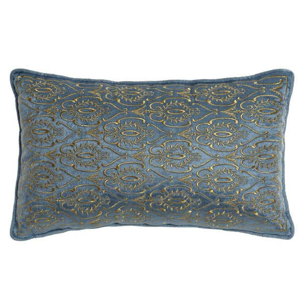 Cuscino DKD Home Decor Azzurro Poliestere Velluto Dorato (50 x 10 x 30 cm) - zannishop