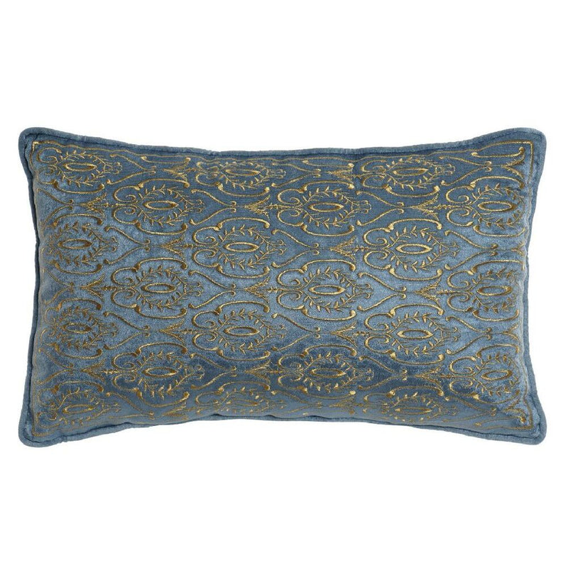 Cuscino DKD Home Decor Azzurro Poliestere Velluto Dorato (50 x 10 x 30 cm) - zannishop