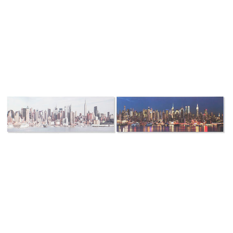 Quadro DKD Home Decor Pino Tela New York (2 pcs) (135 x 2.5 x 45 cm)