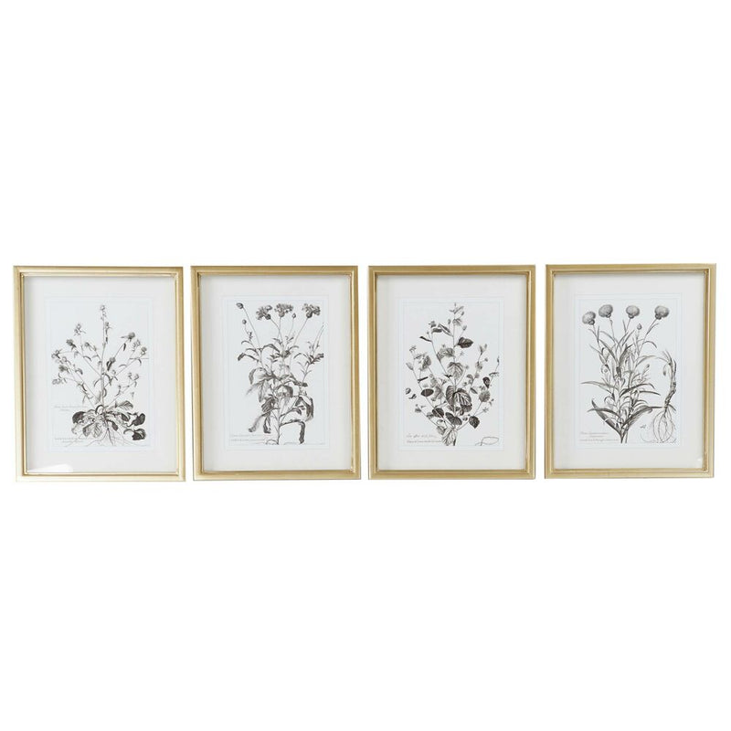 DKD Home Decor Blumenbild (4 Stcs) (35 x 2,5 x 45 cm)