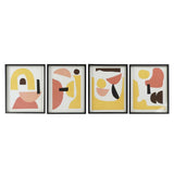 Quadro DKD Home Decor Vetro Abstract Legno MDF (4 pcs) (40 x 2.5 x 50 cm) - zannishop