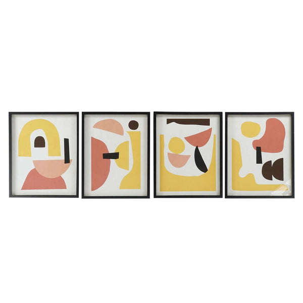 Quadro DKD Home Decor Vetro Abstract Legno MDF (4 pcs) (40 x 2.5 x 50 cm) - zannishop