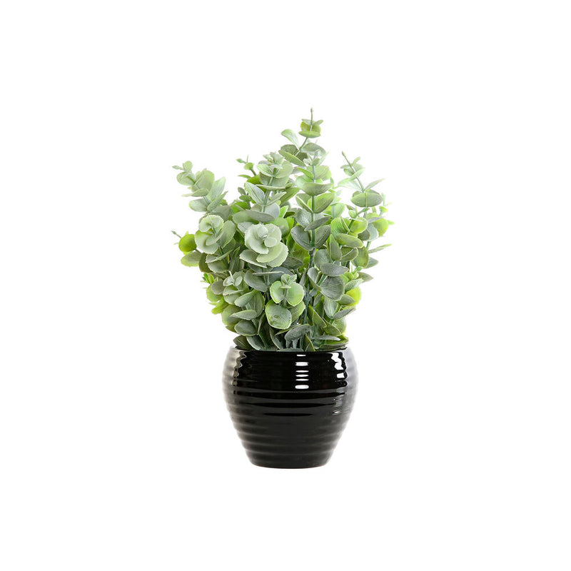 DKD Home Decor Vase Black Green Céramique Tissu (16 x 16 x 26 cm)