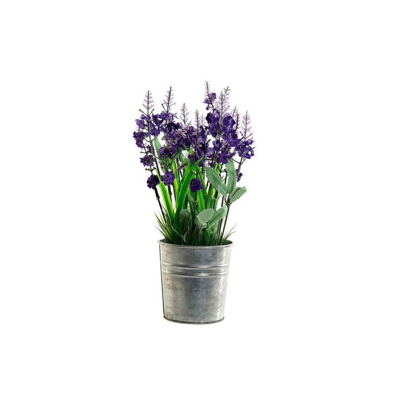 DKD Home Vase Decor Tissu lilas en métal vert (18 x 18 x 28 cm)