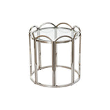 Zusätzlicher Tisch DKD Home Decor Silber Metallglas (55 x 55 x 55 cm)