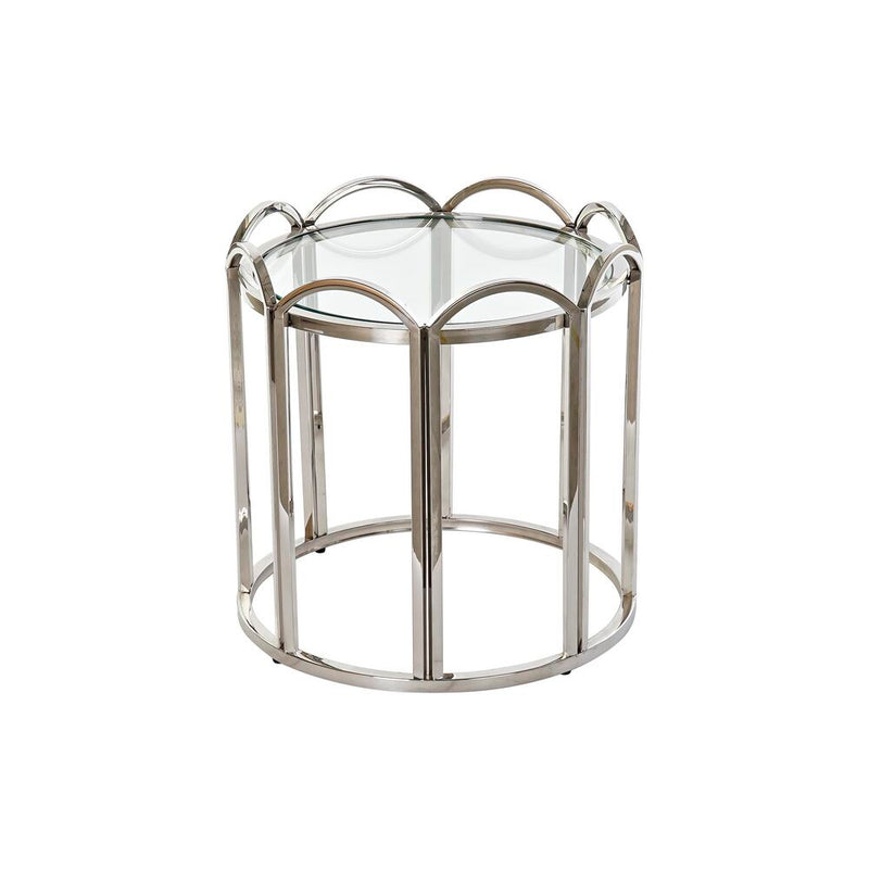 Zusätzlicher Tisch DKD Home Decor Silber Metallglas (55 x 55 x 55 cm)