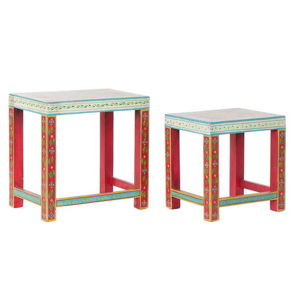 Tabla adicional DKD Decoración del hogar Madera de mango acrílico (2 pcs) (45 x 30 x 45 cm) (34 x 25.5 x 37.5 cm)