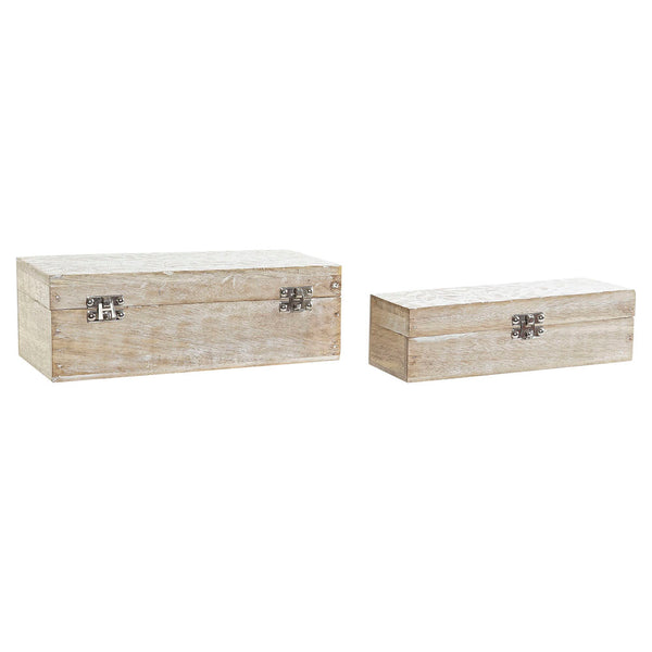 Box-Schmuckkästchen DKD Home Decor Indianer Mango-Holz (2 pcs) (23 x 8 x 6.5 cm) (27 x 11.5 x 9 cm)