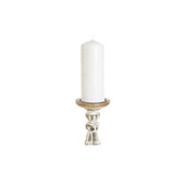 Candelabro DKD Home Decor Bianco Ferro Legno di mango (15 x 15 x 38 cm) - zannishop