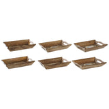 Centerpiece DKD Home Decor Aluminium Mango wood (6 pcs) (24 x 15.5 x 4 cm) - zannishop