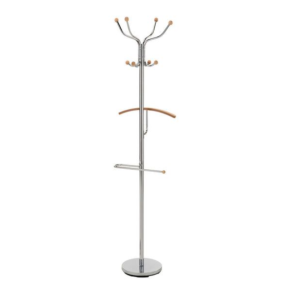 Attaquant du sol DKD DKD Home Decor Silver Steel Tree Wood Rubber (45 x 42 x 180 cm)