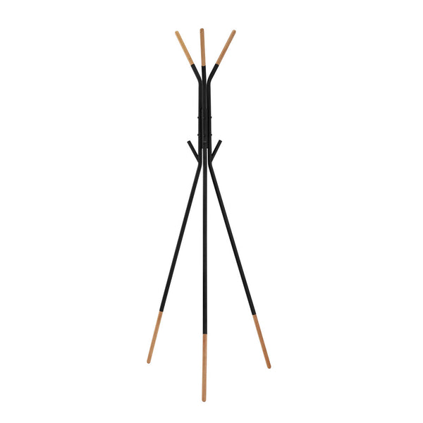 Attaquant du sol DKD DKD Home Decor Black Steel Tree Wood Rubber (65 x 65 x 179 cm)