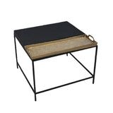 Zusätzlicher Tisch DKD Home Decor Golden Black Aluminium Stahl (63 x 62 x 44 cm)