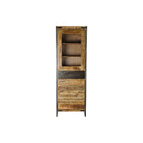 Stand Espositore DKD Home Decor Nero Vetro Acciaio Legno di mango (63 x 42 x 190 cm)