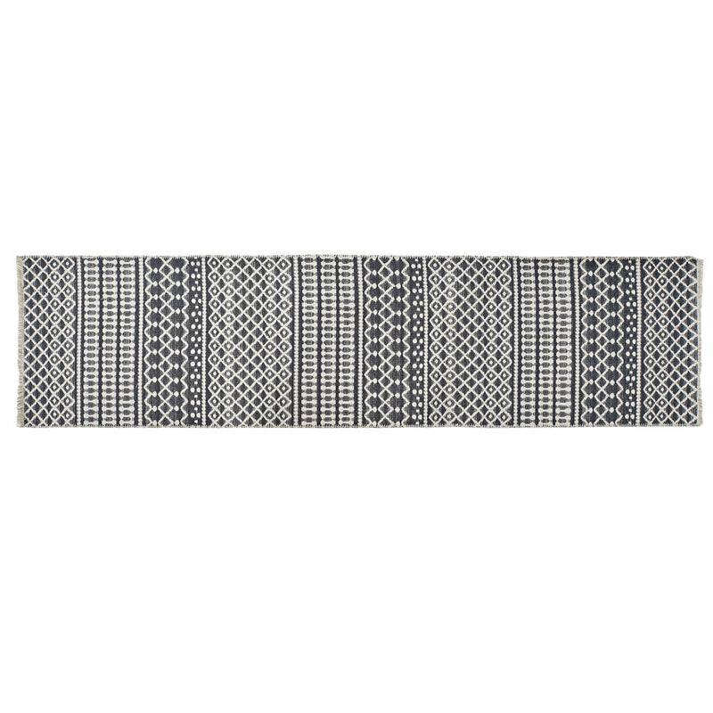 Tappeto DKD Home Decor Bianco Poliestere Cotone Grigio Scuro (60 x 240 x 1 cm) - zannishop