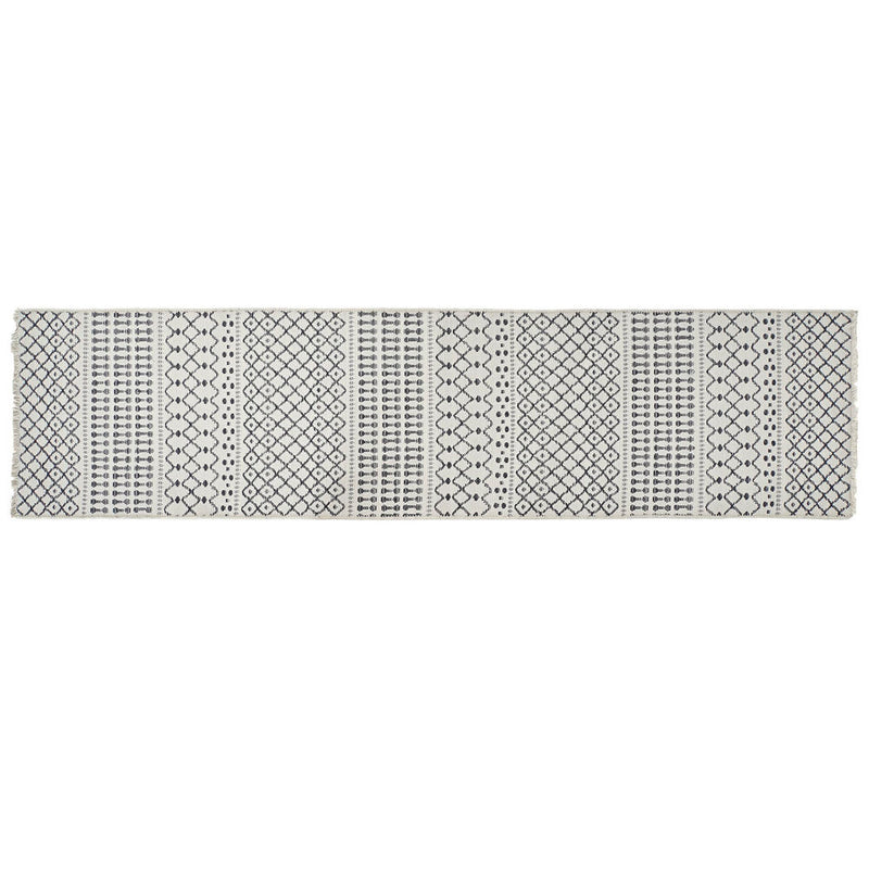 Tappeto DKD Home Decor Bianco Poliestere Cotone Grigio Scuro (60 x 240 x 1 cm) - zannishop