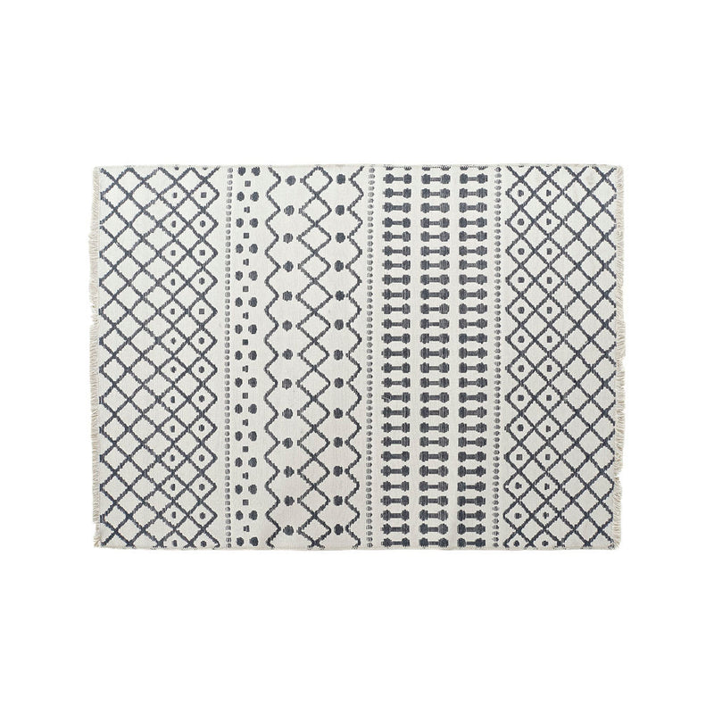 Tappeto DKD Home Decor Bianco Poliestere Cotone Grigio Scuro (120 x 180 x 1 cm) - zannishop