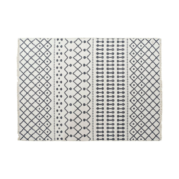 Tappeto DKD Home Decor Bianco Poliestere Cotone Grigio Scuro (160 x 230 x 1 cm) - zannishop