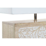 Lámpara de mesa de decoración del hogar DKD poliéster de madera de mango blanco (33 x 12 x 41 cm)