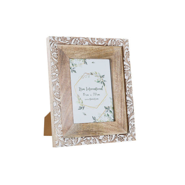 Cornice Portafoto DKD Home Decor Vetro Legno di mango Cottage (26 x 2.5 x 31.5 cm)