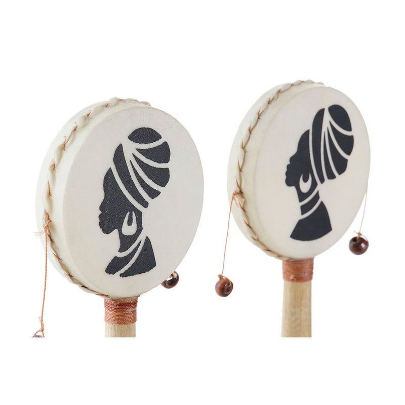 Statua Decorativa DKD Home Decor Timbales Pelle (2 pcs) (8 x 2 x 20 cm) - zannishop