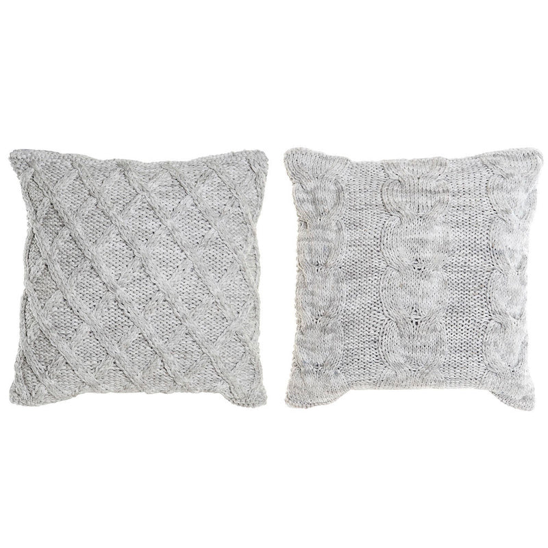 Cuscino DKD Home Decor Grigio Poliestere Cotone (2 pcs) (45 x 10 x 45 cm) - zannishop