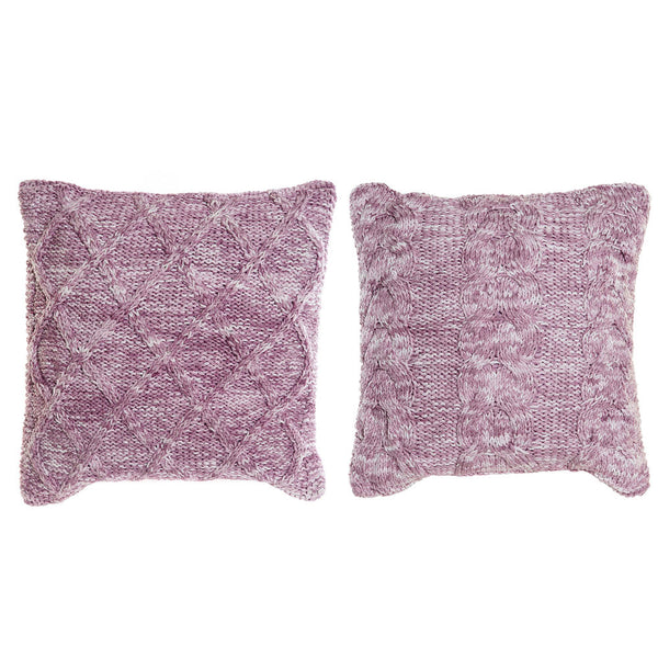 Cuscino DKD Home Decor Poliestere Cotone Malva (2 pcs) (45 x 10 x 45 cm) - zannishop