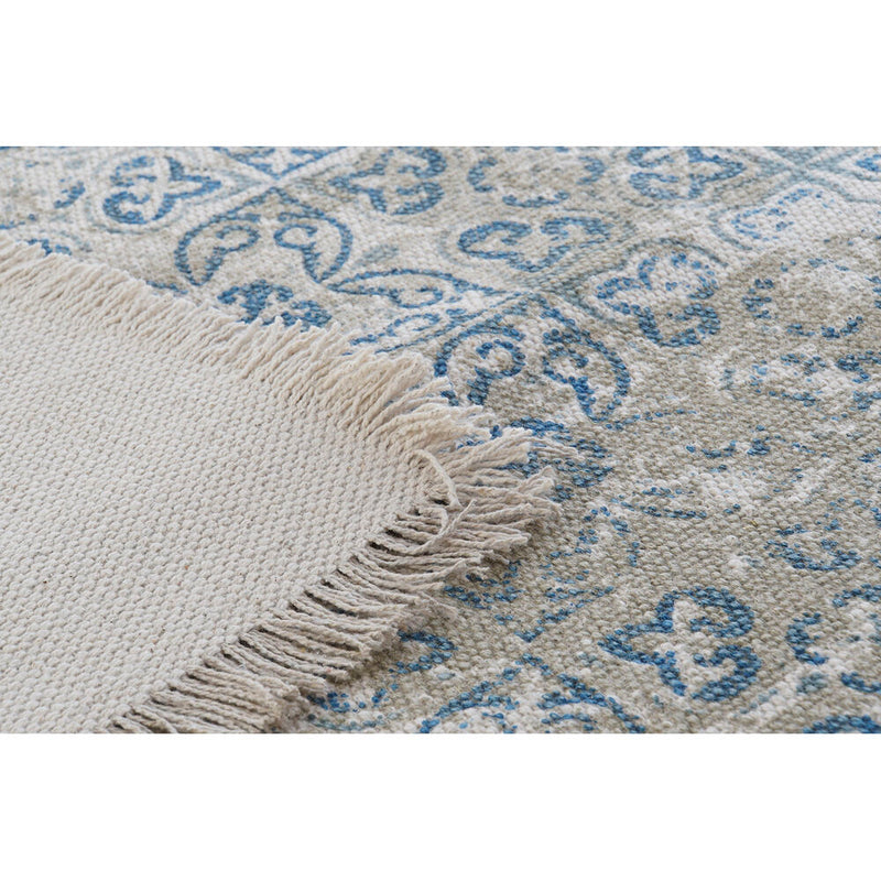 Tappeto DKD Home Decor Azzurro Beige Cotone Piastrella (120 x 180 x 1 cm) - zannishop