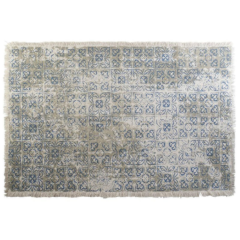 Tappeto DKD Home Decor Azzurro Beige Cotone Piastrella (160 x 230 x 1 cm) - zannishop