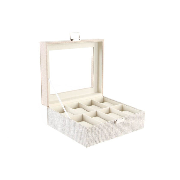 Box-Schmuckkästchen DKD Home Decor Beige Leinen (22.5 x 19.5 x 9 cm)