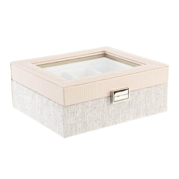 Box-Schmuckkästchen DKD Home Decor Beige Leinen (22.5 x 19.5 x 9 cm)