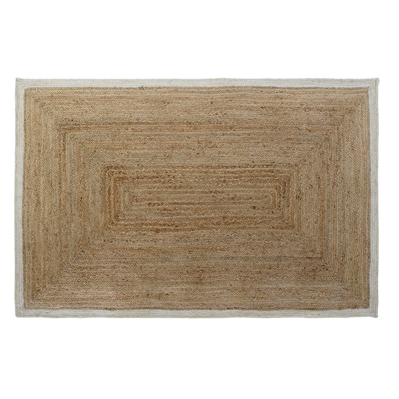 Tappeto DKD Home Decor Bianco Iuta Cotone Marrone Chiaro (120 x 180 x 1 cm) - zannishop