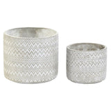 Blumentopf DKD Home Decor Grau Klebstoff (2 pcs)