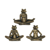 Statua Decorativa DKD Home Decor Resina Rana Finitura invecchiata (3 pcs) (17.5 x 5.5 x 12 cm) - zannishop