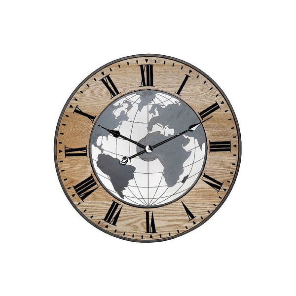 Orologio da Parete DKD Home Decor Nero Ferro Legno MDF (60 x 3.5 x 60 cm)