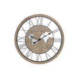 Orologio da Parete DKD Home Decor Grigio Ferro Legno MDF Mappamondo (70 x 4 x 70 cm)