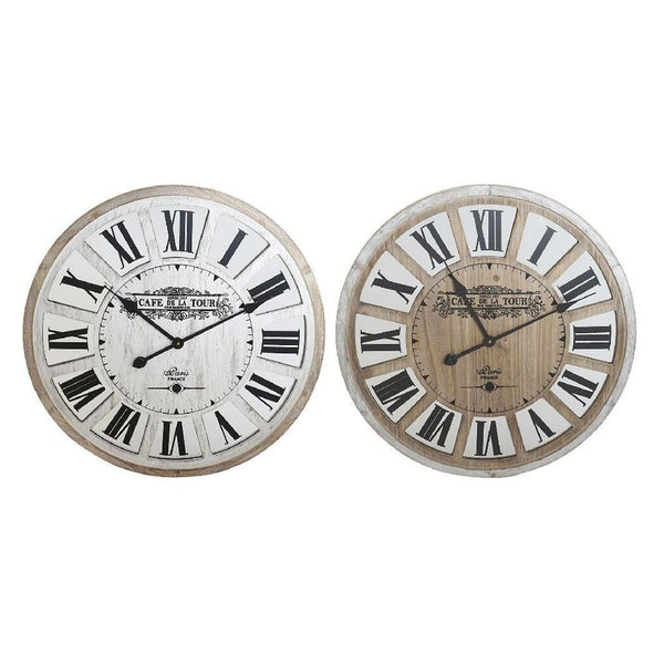 Orologio da Parete DKD Home Decor Specchio Bianco Legno MDF (60 x 4 x 60 cm) (2 pcs)