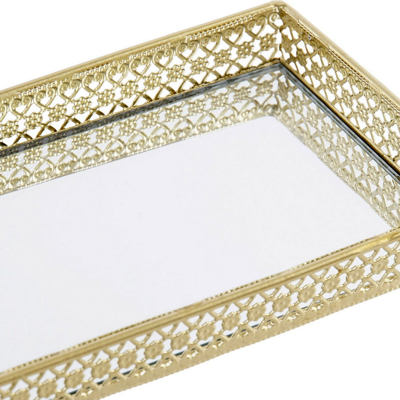 Tray DKD Home Decor Mirror Metal Ethnic (29 x 9.5 x 3 cm) - zannishop