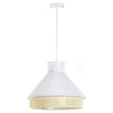 Lampadario DKD Home Decor Metallo Marrone Lino Bianco 220 V (40 x 40 x 32 cm) - zannishop