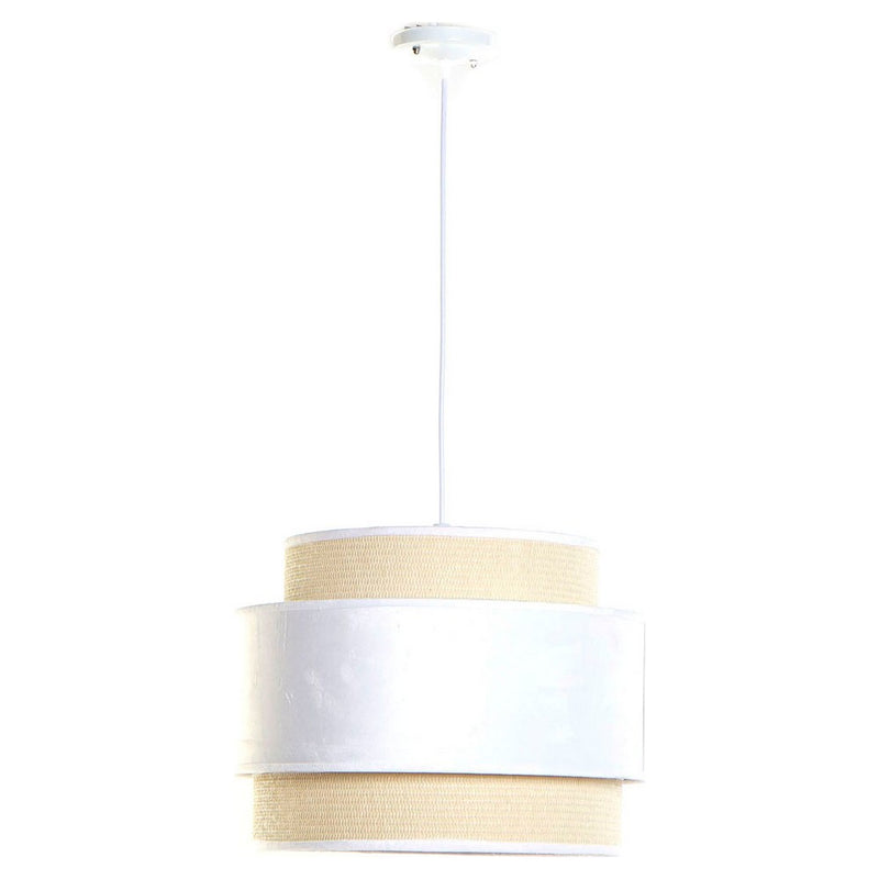 Lampadario DKD Home Decor Marrone Poliestere Bianco (40 x 40 x 29.5 cm) (28 x 28 x 47 cm) - zannishop