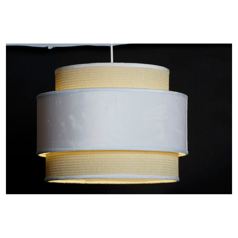 Lampadario DKD Home Decor Marrone Poliestere Bianco (40 x 40 x 29.5 cm) (28 x 28 x 47 cm) - zannishop