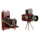 Statua Decorativa DKD Home Decor Metallo Finitura invecchiata Fotocamera (2 pcs) (18 x 9 x 15 cm) - zannishop