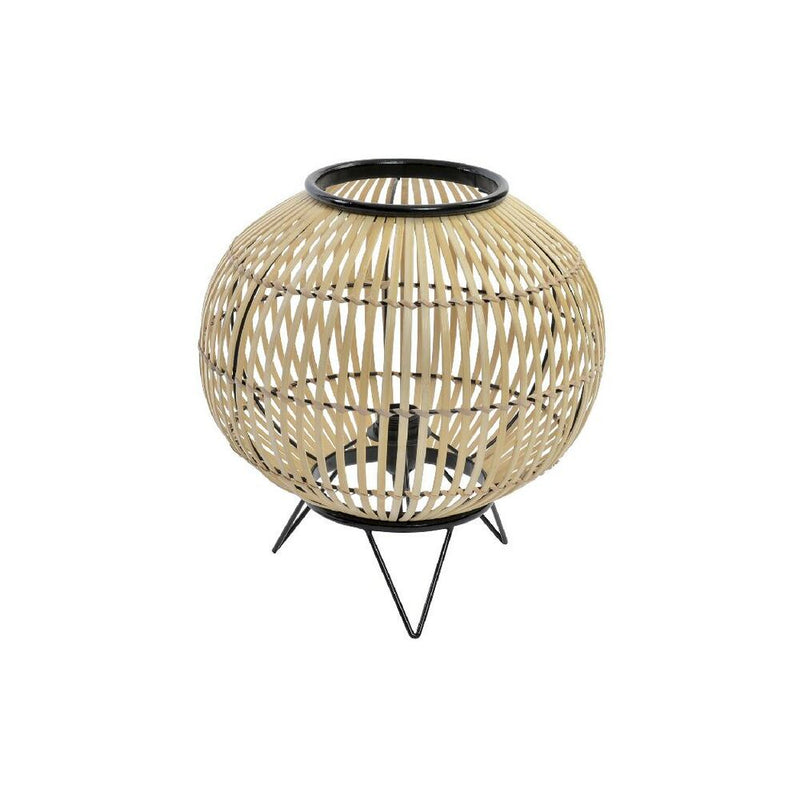 Lampada da tavolo DKD Home Decor Nero Metallo Marrone Bambù (36 x 36 x 37 cm) - zannishop