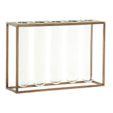 DKD Home Vase Decor Transparent Metal Loft Metal (5 x 5 x 21,5 cm) (5 pcs) (35 x 8 x 22 cm)