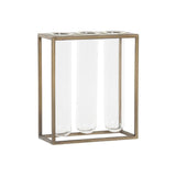 DKD Home Vase Decor Metal Loft Glass (20 x 8 x 22 cm) (5 x 5 x 21,5 cm) (3 pcs)