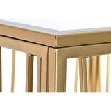 Table adicional DKD Decoración del hogar Mirror de oro MDF (57 x 57 x 52 cm)