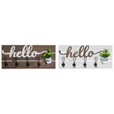 Appendiabiti da parete DKD Home Decor Hello Legno Metallo (2 pcs) (65 x 10 x 29 cm)