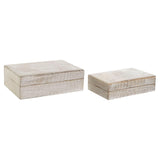 Set di Scatole Decorative DKD Home Decor Legno di mango Indiano (21 x 14 x 6 cm) (2 pcs) (25 x 17 x 8 cm) - zannishop