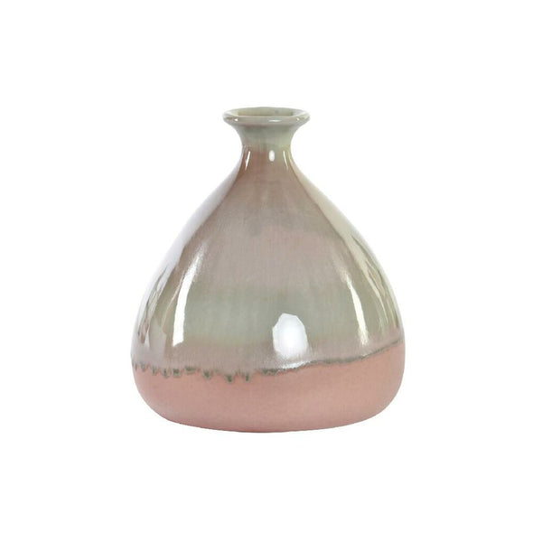 DKD Home Vase Decor Ceramica Rosa Green Green Modern (16,5 x 16,5 x 18 cm)